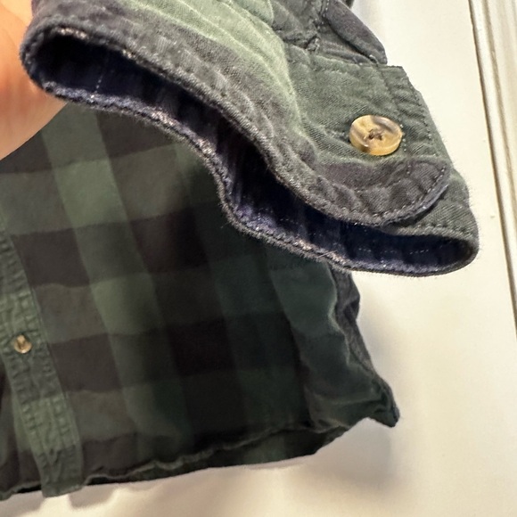 Timberland Flannel Men’s Medium Green and Black Heavyweight Plaid Button down. - Picture 8 of 12